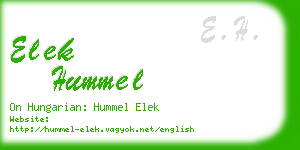 elek hummel business card